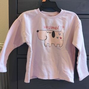 Hanes Pink Kids Sweatshirt with Dog Print